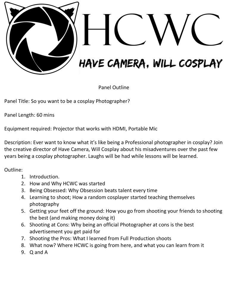 Panel outline Example