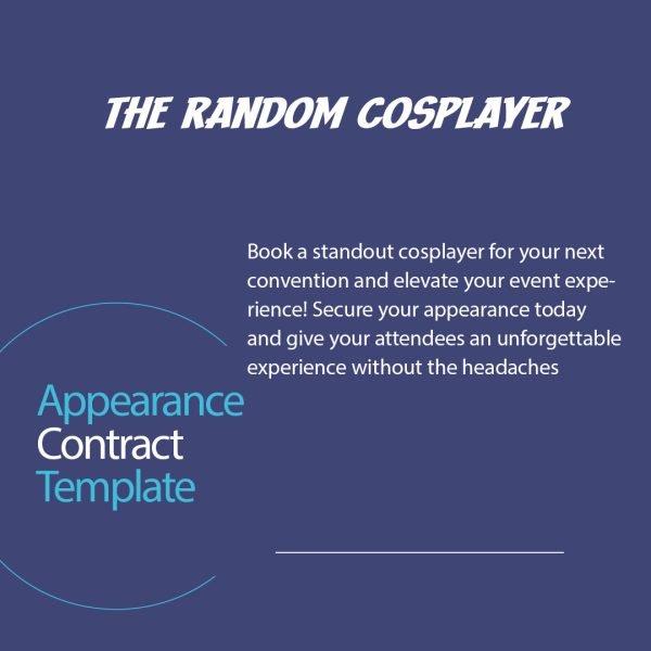 Cosplayer Appearance Contract Template