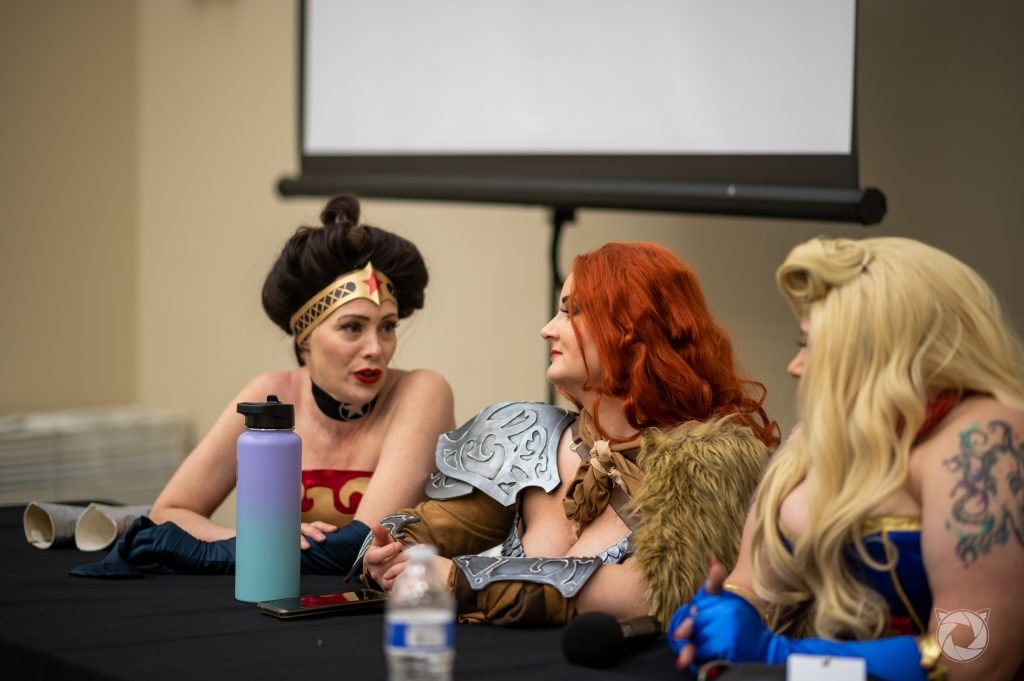 Pro Cosplayers in a panel